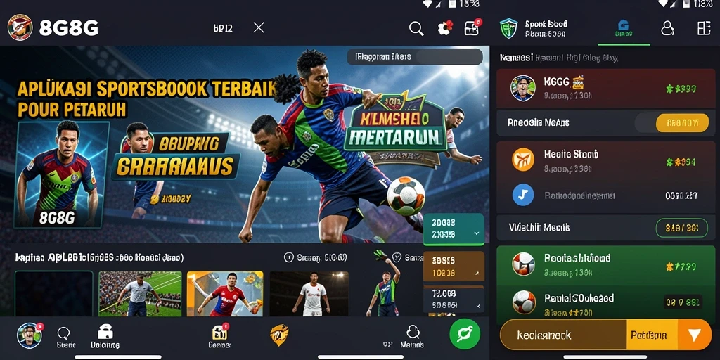 Screenshot utama 8G8G menunjukkan antarmuka taruhan olahraga yang interaktif.