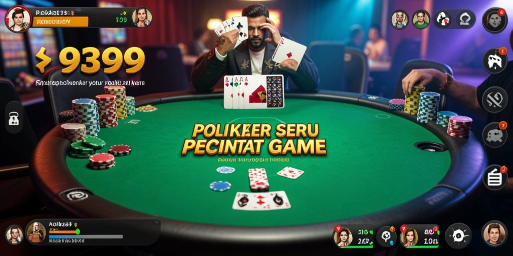 Screenshot utama 9399 menampilkan gameplay poker yang menarik.
