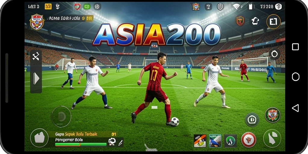 Tampilan menakjubkan dari gameplay sepak bola ASIA200.