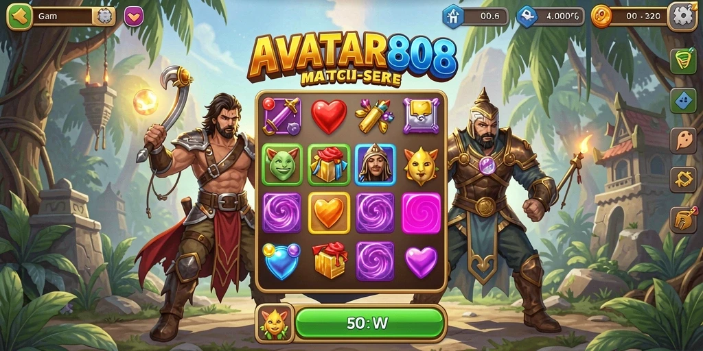 Tampilan gameplay seru dari AVATAR808 yang menguji keterampilan Match-3.