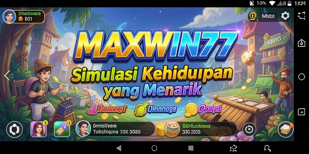 Tangkapan layar gameplay <strong>MAXWIN77</strong> yang menampilkan interaksi karakter dalam simulasi kehidupan.
