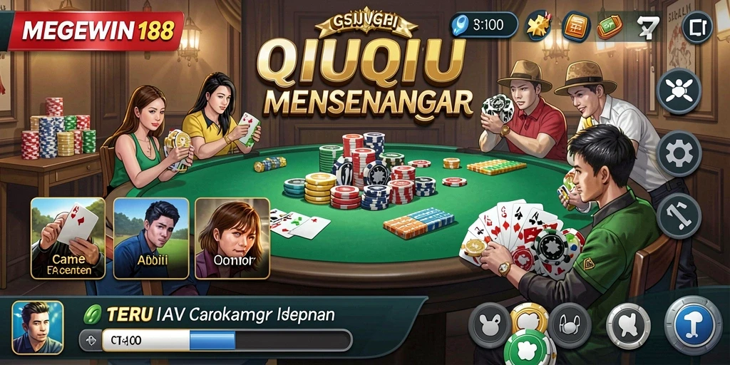 Tampilan gameplay menarik dari MEGEWIN188 saat bermain QiuQiu.