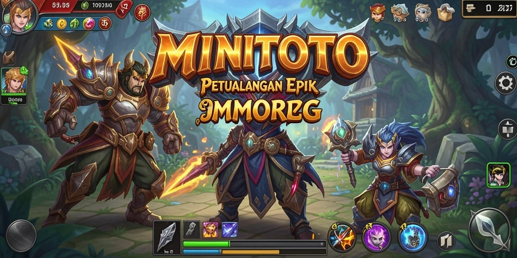 Screenshot gameplay MINITOTO yang menampilkan pertarungan epik.