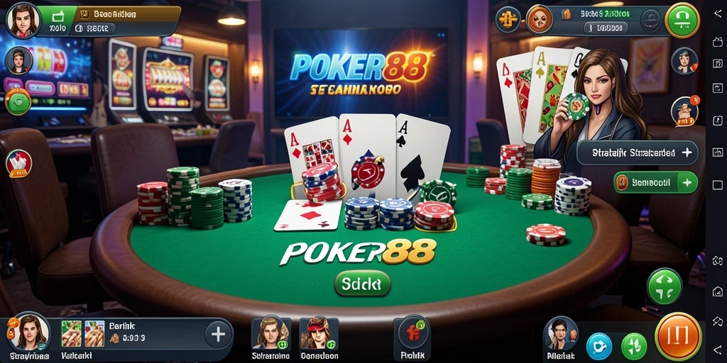 Tampilan menarik dari gameplay POKER88 yang intens dan strategis.