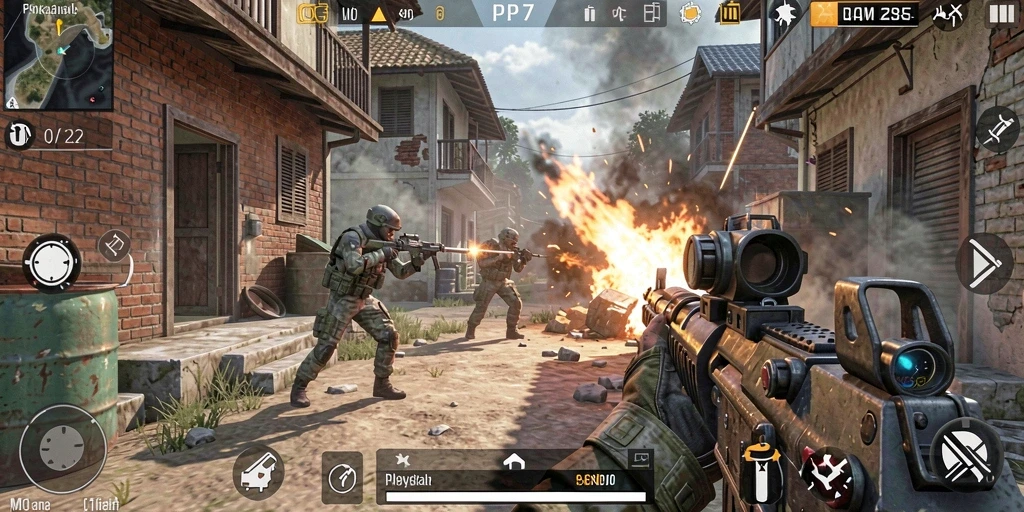 Tampilan grafis menakjubkan dalam gameplay PP7 yang intens.