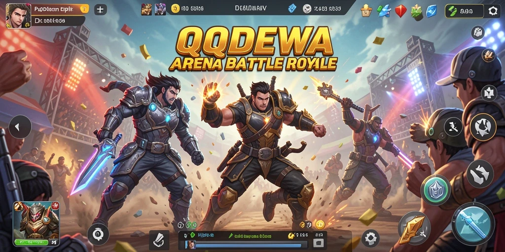 Tampilan seru dari gameplay QQDEWA dengan aksi Battle Royale intens.