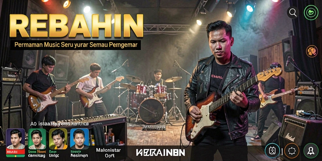Gameplay seru dari REBAHIN dengan berbagai genre musik.