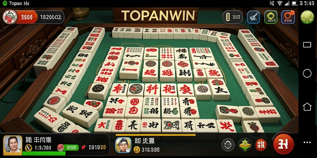 Tampilan gameplay Mahjong yang seru di TOPANWIN.