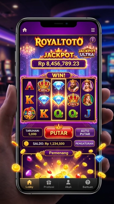 Tampilan utama aplikasi royaltoto yang menarik.